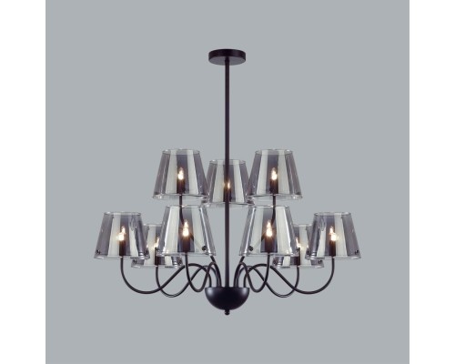 6570/9C MODERNI LN24 черный/дымчатый/металл/стекло Люстра потолочная G9 9*20W 220V SMOKY