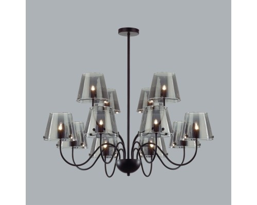 6570/12C MODERNI LN24 черный/дымчатый/металл/стекло Люстра потолочная G9 12*20W 220V SMOKY