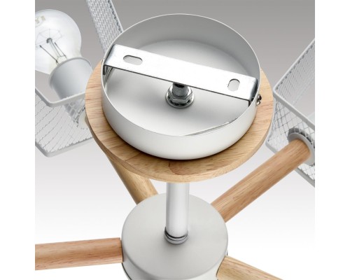 8246/5C COUNTY LN25 белый, металл/дерево Люстра потолочная Е27 5*60W 220V IRMA