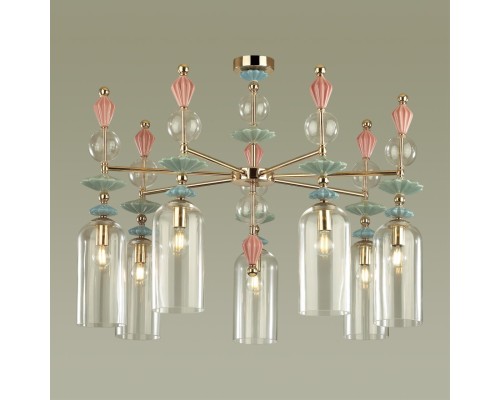 4855/7C CLASSIC ODL_EX21 28 золото/разноцветн./керамика/стекло Люстра потолочная E14 7*40W BIZET