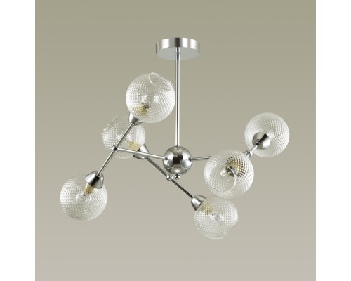 4438/6C MODERNI LN20 000 хром, стекло Люстра на штанге E14 6*40W 220V EVERLY