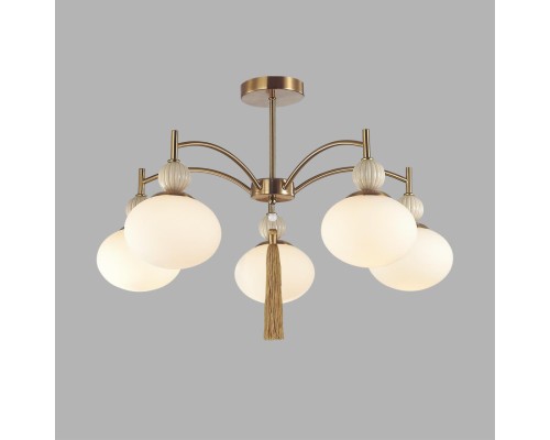 8272/5C NEOCLASSI LN26 040 латунь/бежевый/белый, металл/керамика/стекло Люстра потолочная Е14 5*40W 220V GLORIYA