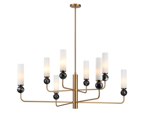 4361/8 MIDCENT ODL26 173 под латунь/металл/стекло/черный мрамор IP20 8*E14 40W 220V LOLLA