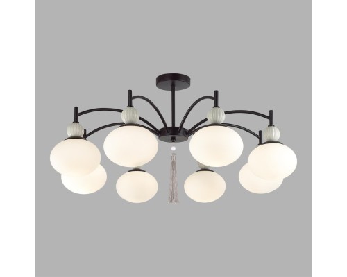 8273/8C NEOCLASSI черный/серый/белый, металл/керамика/стекло Люстра потолочная Е14 8*40W 220V GLORIYA