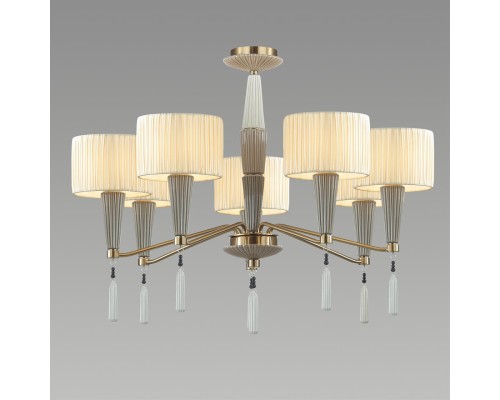 5403/7 CLASSIC ODL_EX23 33 бронзовый/светло-коричневый/кремовый металл/керамика/ткань Люстра E14 7*40W LATTE