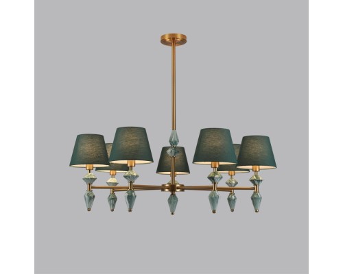8275/7 CLASSI латунь/зеленый, металл/керамика/ткань Люстра Е14 7*40W 220V VERMONT