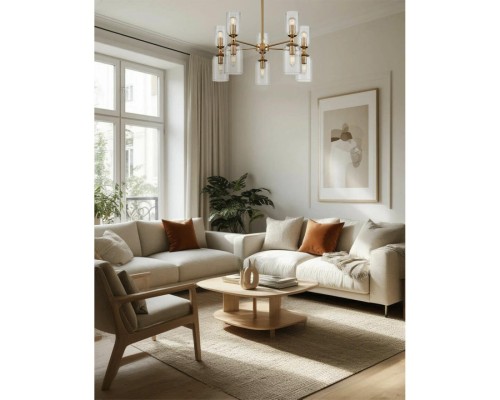 6586/10 MODERNI LN24 золото/прозрачный, металл/стекло Люстра подвесная E14 10*40W 220V KASSIA