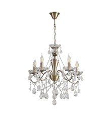 8346/5 CLASSI бронза/прозрачный, металл/хрусталь Люстра потолочная E14 5*40W 220V LUINA