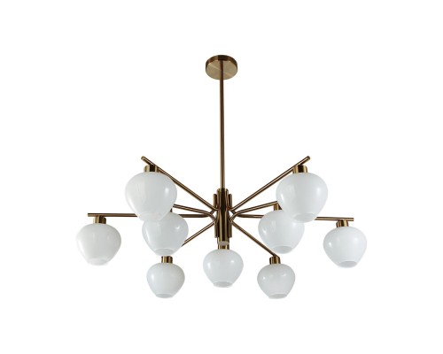 8278/9 MODERNI латунь/белый, металл/стекло Люстра Е14 9*40W 220V CARMELA