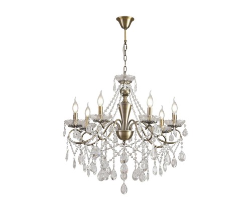 8346/7 CLASSI бронза/прозрачный, металл/хрусталь Люстра потолочная E14 7*40W 220V LUINA