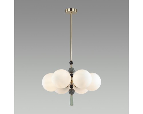 5405/6 MODERN ODL_EX23 35 золотой/серый/зеленый/белый матовый металл/керамика/ткань Люстра E14 6*40W PALLE