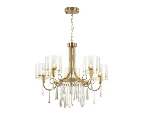 4886/5 HALL ODL_EX23 41 бронзовый/янтарн./металл/стекло Люстра E14 5*40W NICOLE