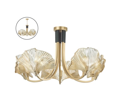 4870/5 HALL ODL_EX22 13 золотой/чёрный/стекло Люстра E14 5*40W VENTAGLIO