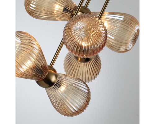 5402/6 MODERN ODL_EX23 21 золотой/янтарный/металл/стекло Подвес E14 6*40W ELICA