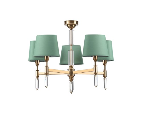 4887/5 MODERN ODL_EX22 53 бронзовый/зеленый/абажур ткань Люстра E14 5*40W LONDON