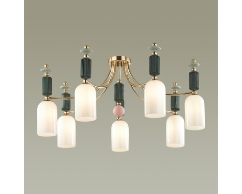 4861/7C CLASSIC ODL_EX21 золото/раноцветн./керамика/стекло Люстра потолочная E14 7*40W CANDY