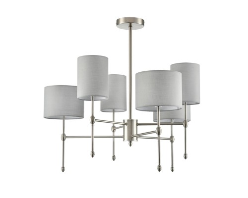 8262/6C CLASSI LN26 металл/текстиль, никель/серый Люстра потолочная E14 6*40W 220V LATTI