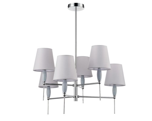 8279/6 CLASSI хром/серый, металл/керамика/текстиль Люстра Е14 6*40W 220V KARMEN