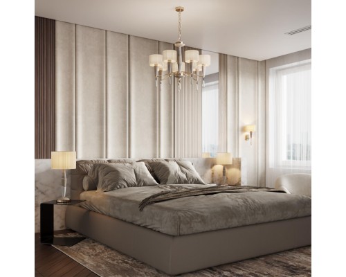 5403/5 CLASSIC ODL_EX23 33 бронзовый/светло-коричневый/кремовый металл/керамика/ткань Люстра E14 5*40W LATTE