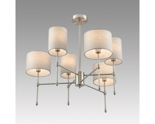 8262/6C CLASSI LN26 металл/текстиль, никель/серый Люстра потолочная E14 6*40W 220V LATTI