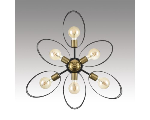 8153/6C COUNTY LN25 черный/медный, металл Потолочный светильник Е27 6*60W 220V VIVANA