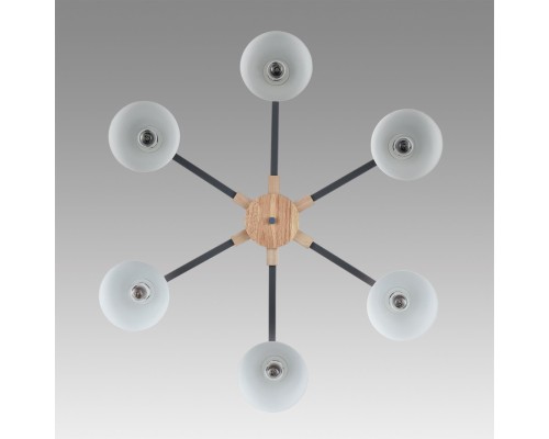 8096/6 Люстра потолочная серый металл, дерево/металл Е27 6*60W 220V COLANGE