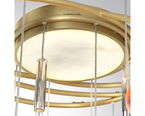 5457/21C MODERN ODL_EX26 051 светлая сатин.латунь/белый/бежевый/коричневый/металл/стекло Люстра потолочная G9 x 20 x 5W + LED 20W 2500K CALLISTO