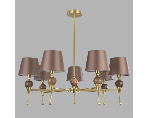 8417/7 CLASSI LN27 043 латунь/коричневый, металл/стекло/текстиль Люстра Е14 7*40W 220V ELETRA