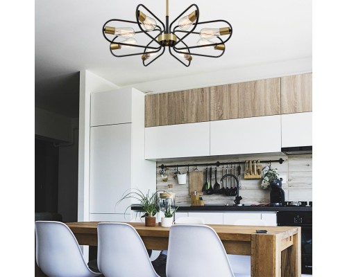 8058/8C COMFI LN24 черный, медь/ металл/ Люстра потолочная E27 8*60W 220V ALMIRA