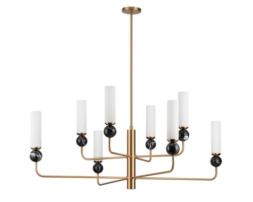 4361/8 MIDCENT ODL26 173 под латунь/металл/стекло/черный мрамор IP20 8*E14 40W 220V LOLLA