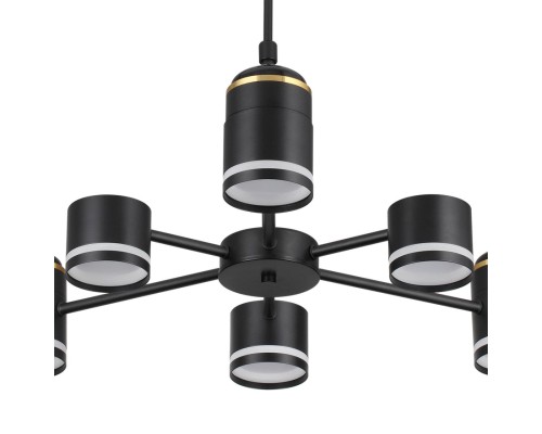 8234/6C COMFI LN25 000 черный, металл/акрил Люстра потолочная LED GX53 6*10W + LED-проектор 3*5W 2700К 220V VIRSAVA