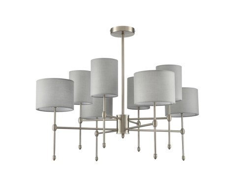 8262/8C CLASSI LN26 металл/текстиль, никель/серый Люстра потолочная E14 8*40W 220V LATTI