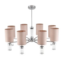 6585/8 MODERNI LN24 хром/бежевый, металл/текстиль, стекло Люстра подвесная E14 8*40W 220V ARNIKA