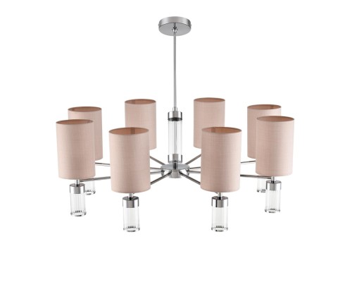 6585/8 MODERNI LN24 хром/бежевый, металл/текстиль, стекло Люстра подвесная E14 8*40W 220V ARNIKA