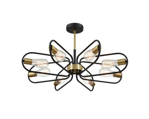 8058/8C COMFI LN24 черный, медь/ металл/ Люстра потолочная E27 8*60W 220V ALMIRA