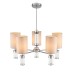 6585/5 MODERNI LN24 хром/бежевый, металл/текстиль, стекло Люстра подвесная E14 5*40W 220V ARNIKA