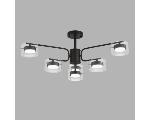 8349/6C COMFI черный/прозрачный, металл/стекло Светильник потолочный LED GX53 6*7W 220V NATALINA