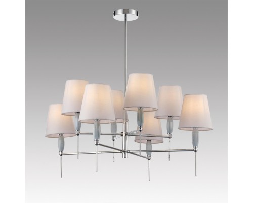 8279/8 CLASSI хром/серый, металл/керамика/текстиль Люстра Е14 8*40W 220V KARMEN
