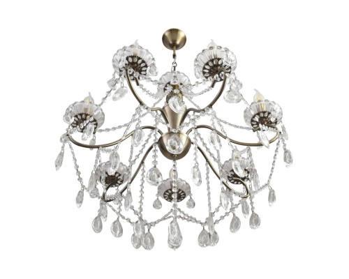 8346/7 CLASSI бронза/прозрачный, металл/хрусталь Люстра потолочная E14 7*40W 220V LUINA