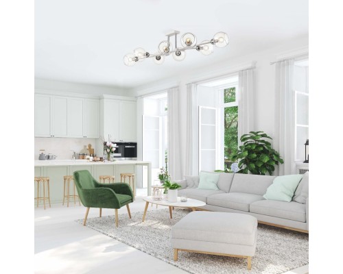 4517/8C MODERNI LN26 222 белый, хром Люстра потолочная E14 8*40W 220V ALANA