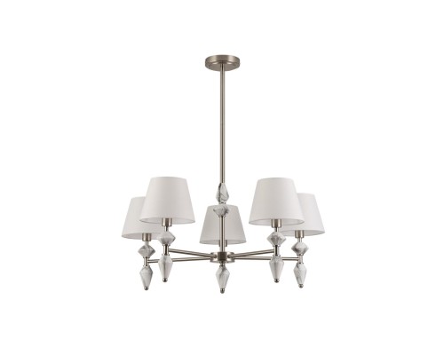 8274/5 CLASSI никель/белый/серый, металл/керамика/ткань Люстра Е14 5*40W 220V VERMONT
