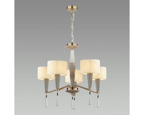 5403/5 CLASSIC ODL_EX23 33 бронзовый/светло-коричневый/кремовый металл/керамика/ткань Люстра E14 5*40W LATTE