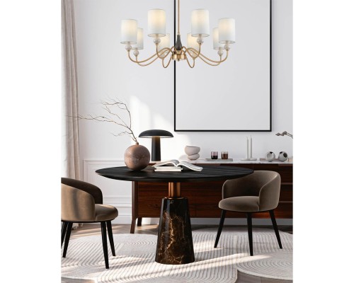 6590/5 CLASSI LN24 латунь/мятный зеленый, металл, керамика/текстиль Люстра подвесная E14 5*40W 220V ANRI