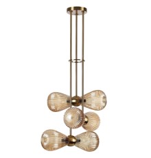 5402/6 MODERN ODL_EX23 21 золотой/янтарный/металл/стекло Подвес E14 6*40W ELICA