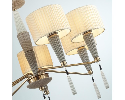 5403/7 CLASSIC ODL_EX23 33 бронзовый/светло-коричневый/кремовый металл/керамика/ткань Люстра E14 7*40W LATTE