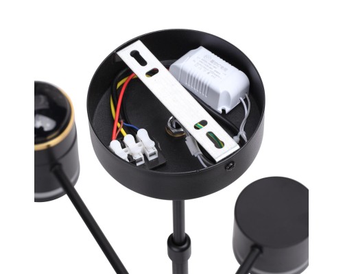 8234/6C COMFI LN25 000 черный, металл/акрил Люстра потолочная LED GX53 6*10W + LED-проектор 3*5W 2700К 220V VIRSAVA