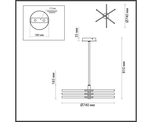 6547/56L LEDIO LN23 025 чёрный, золотой Потолочный светильник LED 56W 4000K 2160Лм 220V PARKER