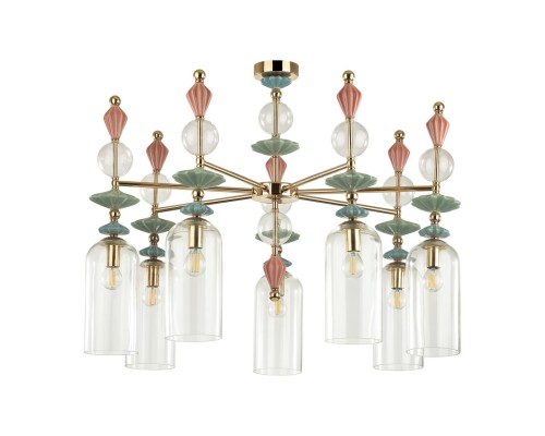 4855/7C CLASSIC ODL_EX21 28 золото/разноцветн./керамика/стекло Люстра потолочная E14 7*40W BIZET