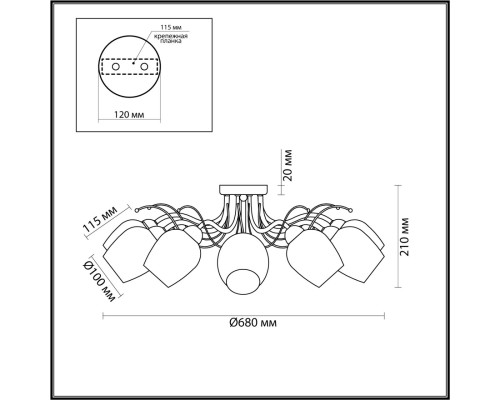 4594/8C COMFI хром Люстра Потолочная E14 8*40W 220V MARCELA.