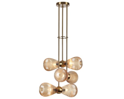 5402/6 MODERN ODL_EX23 21 золотой/янтарный/металл/стекло Подвес E14 6*40W ELICA
